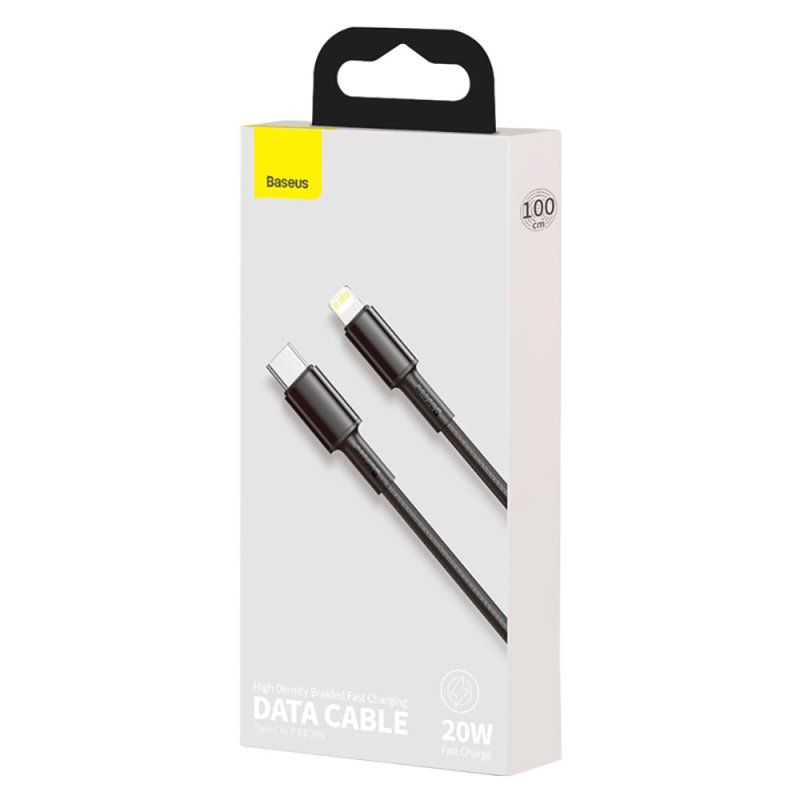 Кабель Baseus High Density Braided Fast Charging Data Cable Type-C to iP PD 20W 1m Black