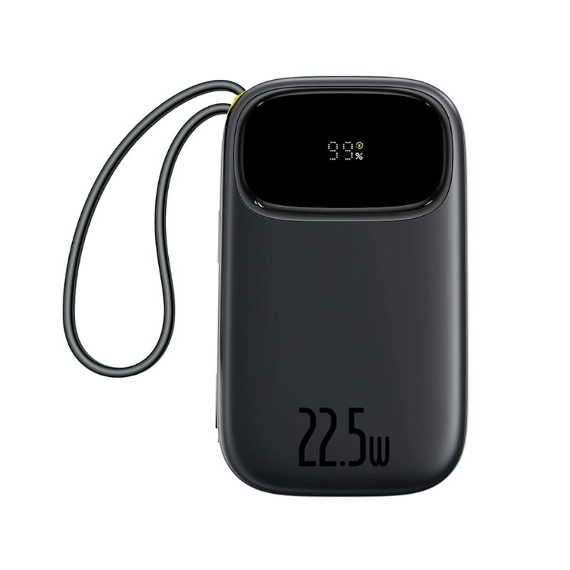 Зовнішній акумулятор Baseus EnerFill FC31 Digital Display Power Bank with 2 Built-in Cables 20000mAh 22.5W Cosmic Black