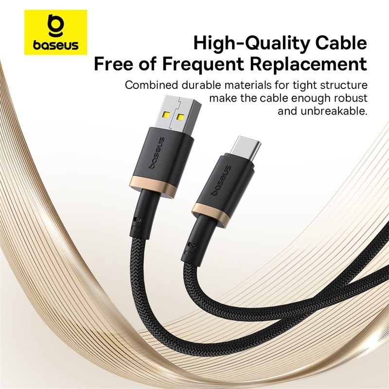 Кабель Baseus Dura Series Fast Charging Cable USB to Type-C 60W 1m Gold+Black