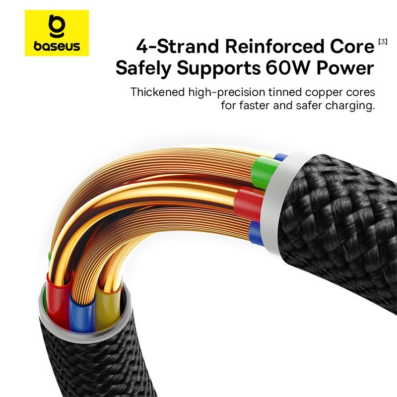 Кабель Baseus Dura Series Fast Charging Cable USB to Type-C 60W 1m Gold+Black