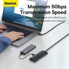 USB-хаб Baseus Lite Series 4-Port Type-C HUB Adapter (Type-C to USB 3.0*4 ) 1m Black