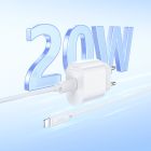 Мережевий зарядний пристрій з кабелем HOCO C109A(PD20W) Fighter single port PD20W charger set(C to iP) White