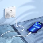 Мережевий зарядний пристрій з кабелем HOCO C109A(PD20W) Fighter single port PD20W charger set(C to iP) White