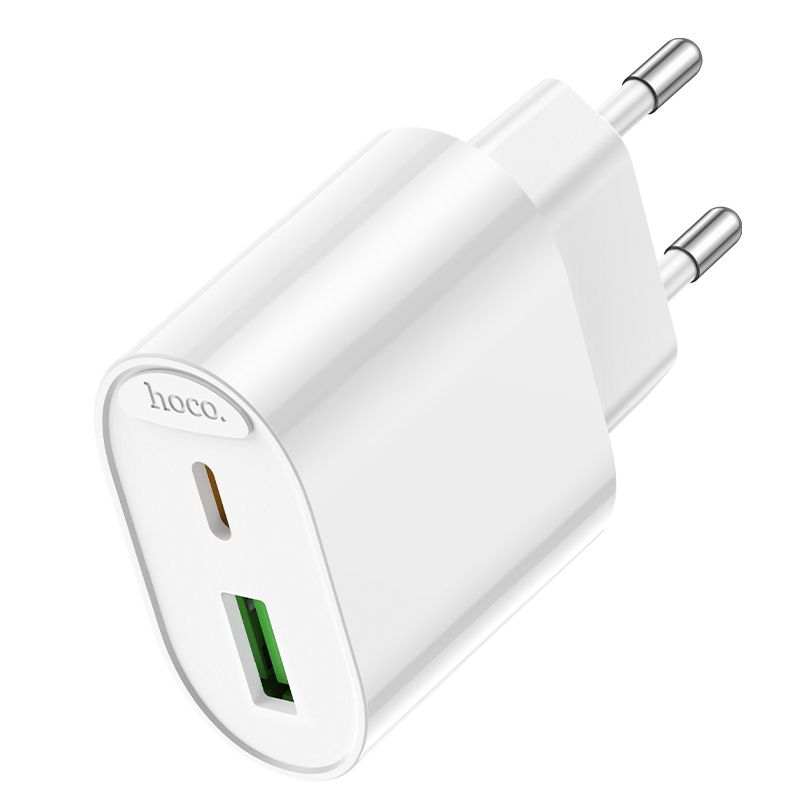 Мережевий зарядний пристрій HOCO C109A(PD20W+QC3.0) Fighter PD20W+QC3.0 charger White