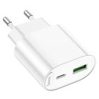 Мережевий зарядний пристрій HOCO C109A(PD20W+QC3.0) Fighter PD20W+QC3.0 charger White