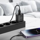 Мережевий зарядний пристрій з кабелем HOCO C141A Smart dual-port charger set(iP) Black
