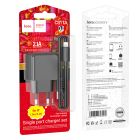 Мережевий зарядний пристрій з кабелем HOCO CS11A Ocean single port charger set(iP) Black