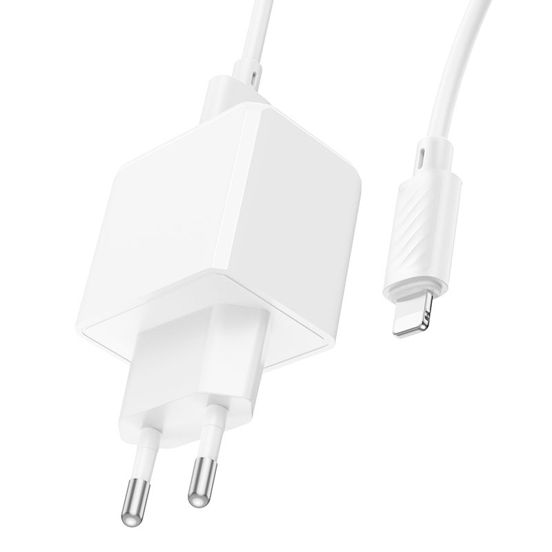 Мережевий зарядний пристрій з кабелем HOCO CS11A Ocean single port charger set(iP) White