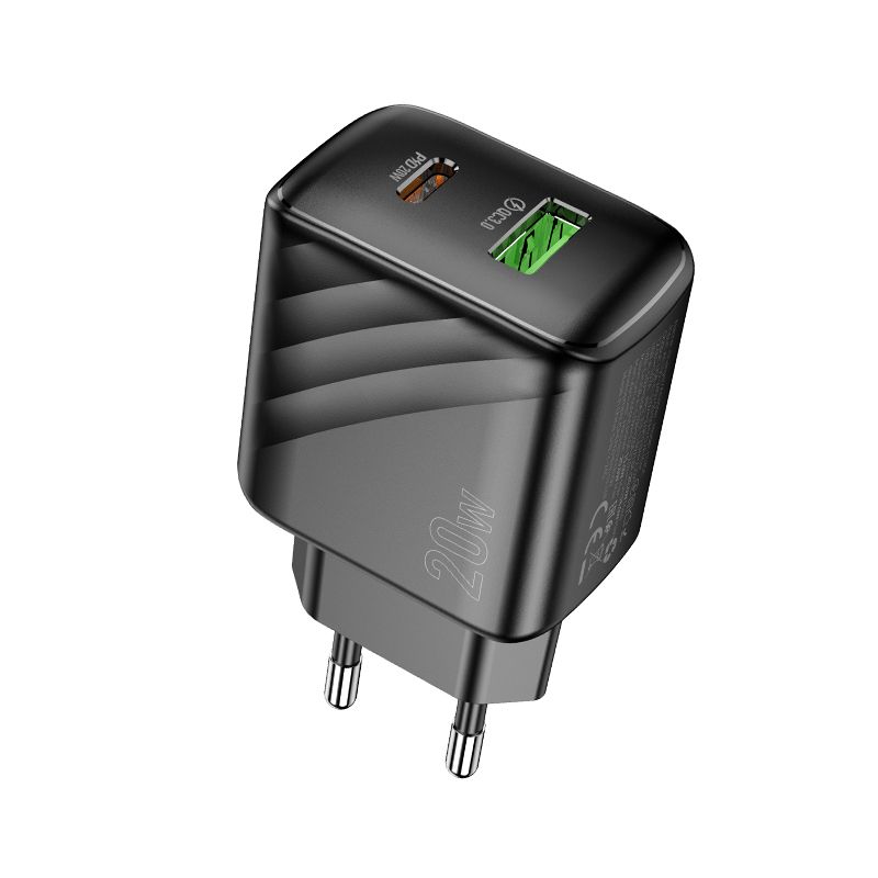 Мережевий зарядний пристрій HOCO CS25A Rico PD20W+QC3.0 charger Black