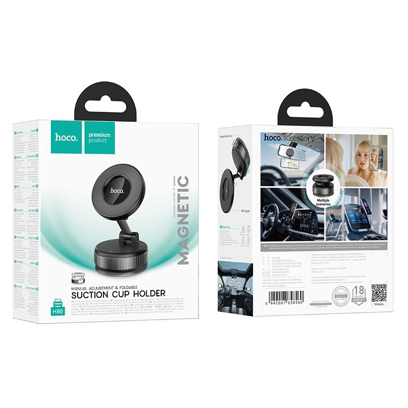 Автотримач для телефона HOCO H86 Dragon manual suction cup magnetic holder(universal)