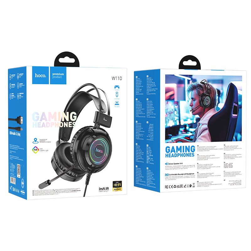 Навушники ігрові HOCO W110 Resource gaming headphones Black
