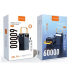 Зовнішній акумулятор WUW TUGII-Y106 （PD22.5W quick charge) 60000mAh Black