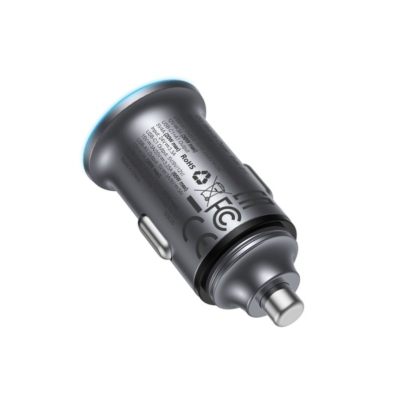Автомобільний зарядний пристрій ACEFAST B15 65W (USB-A+USB-C) dual port metal car charger