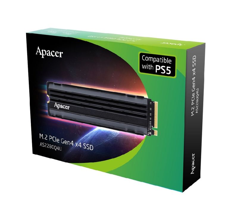 Накопичувач SSD M.2 Apacer AS2280Q4U5 (For PS5) 1TB 2280 PCIe 4.0x4 NVMe 3D Nand Read/Write: 7300/6000 MB/sec