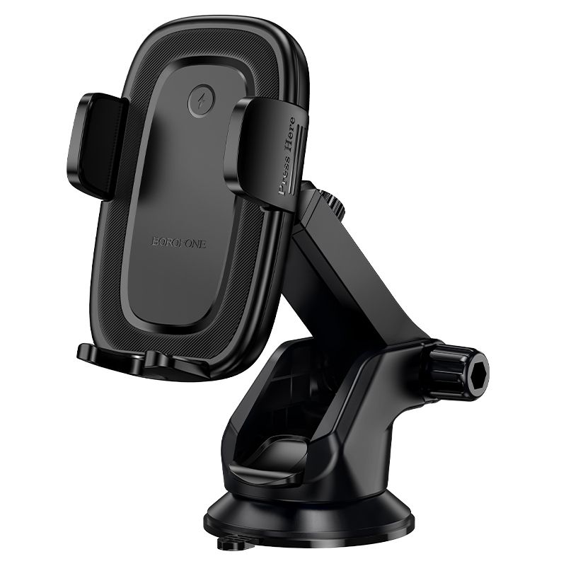 Автотримач для телефона з БЗП BOROFONE BH223 Follower push-type wireless fast charging car holder(center console)