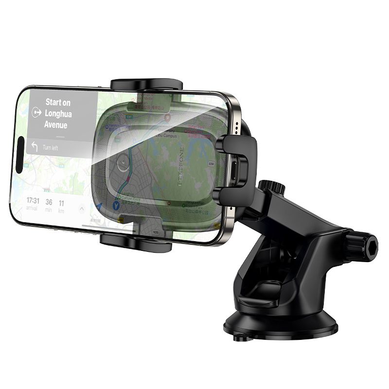 Автотримач для телефона з БЗП BOROFONE BH223 Follower push-type wireless fast charging car holder(center console)