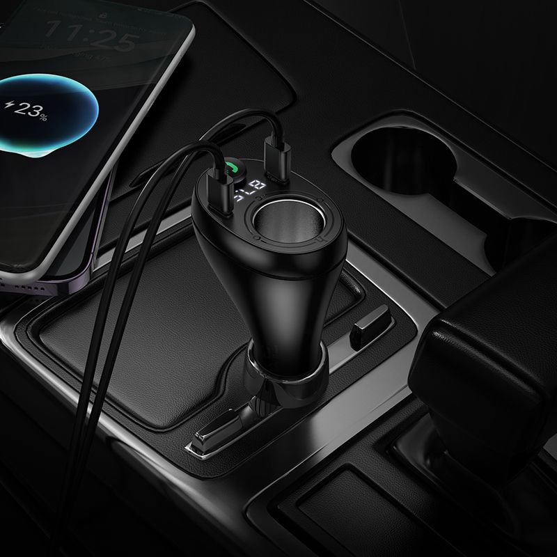 АЗП з FM-модулятором HOCO E88 Star 35W(2C) cigarette lighter car BT FM transmitter Black