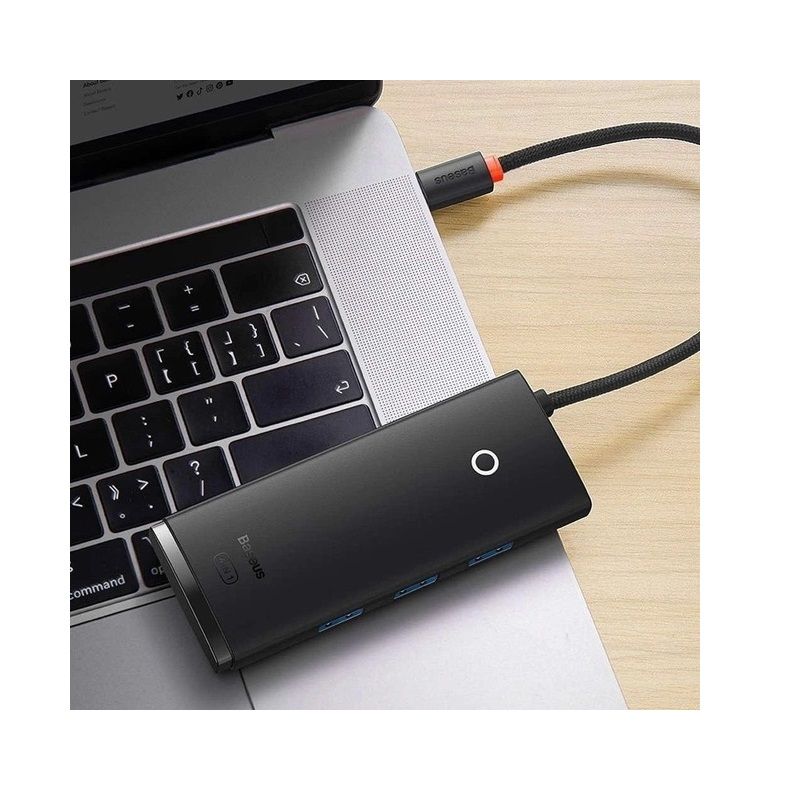 USB-хаб Baseus Lite Series 4-Port USB-A HUB Adapter (USB-A to USB 3.0*4) 25cm Black