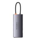 USB-хаб Baseus Metal Gleam Series 7-in-1 Multifunctional Type-C HUB Docking Station Gray （Type-C to HDMI*1+USB3.0*3+PD*1+VGA*1+RJ45*1）