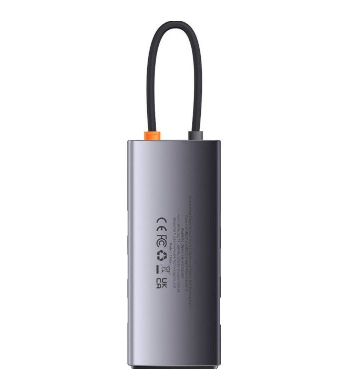 USB-хаб Baseus Metal Gleam Series 7-in-1 Multifunctional Type-C HUB Docking Station Gray （Type-C to HDMI*1+USB3.0*3+PD*1+VGA*1+RJ45*1）