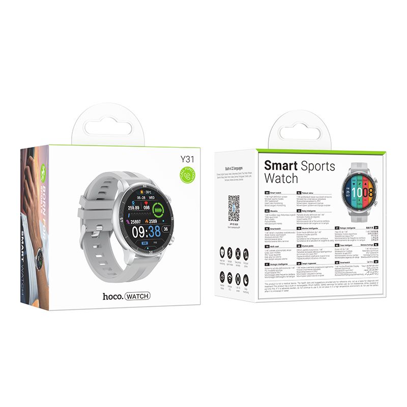 Смарт-годинник HOCO Y31 37mm, 250 mAh, Smart sports watch(call version) Silver