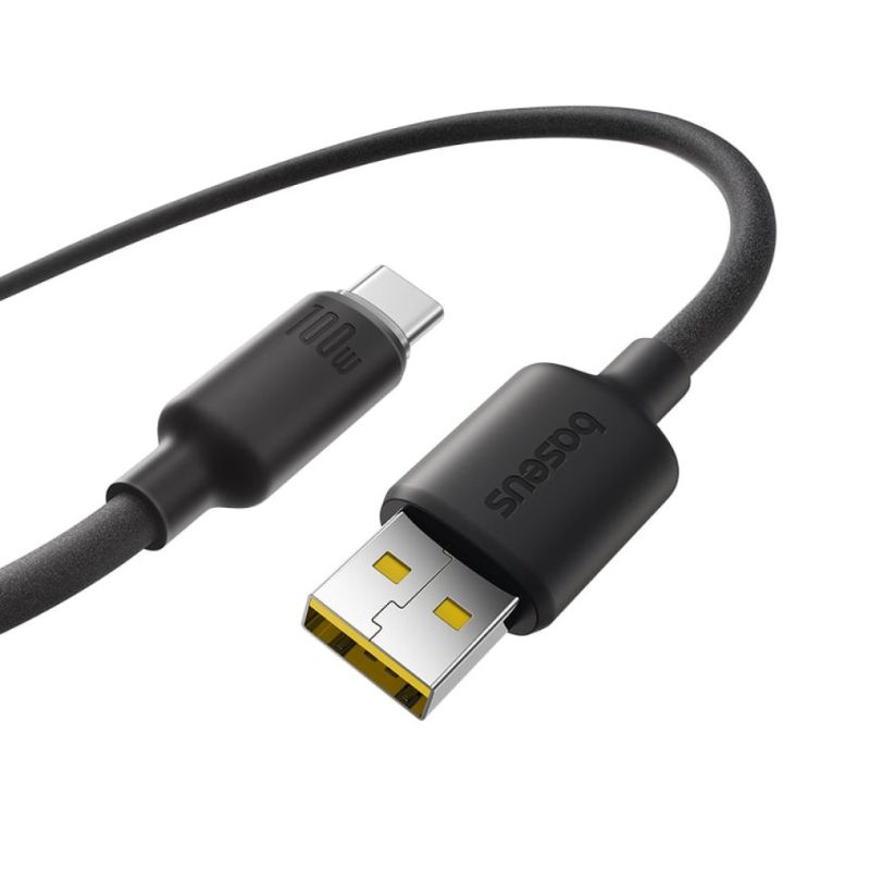 Кабель Baseus Foamed Silicone Fast Charging Data Cable USB to Type-C 100W Comic 2m Black