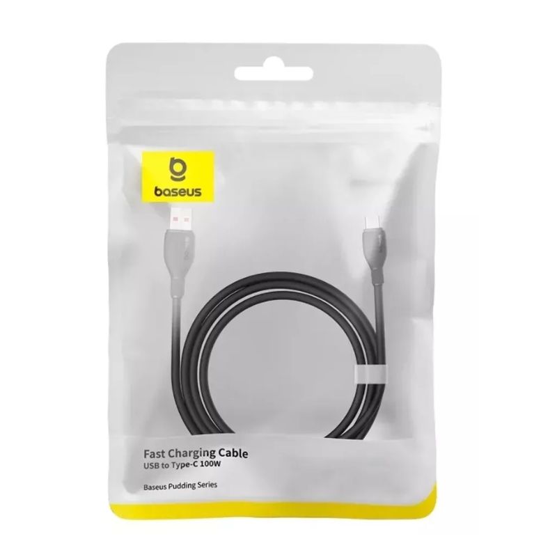 Кабель Baseus Pudding Series Fast Charging Cable USB to Type-C 100W 2m Cluster Black