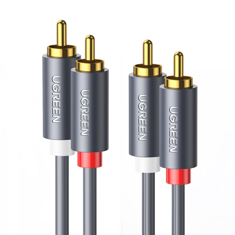 Аудіокабель UGREEN AV104, 2RCA Male to 2RCA Male, ABS, 5m Black