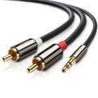 Аудіокабель UGREEN AV116 3.5mm Male to 2RCA Male, PVC, 1m Black