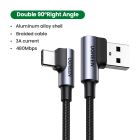 Кабель UGREEN US176 Right Angle USB-A to USB-C Cable 1m (Space Gray)