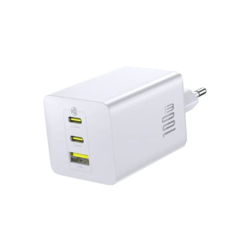 Мережевий зарядний пристрій Baseus EnerFill FE11 Fast Charger 2C+U 100W EU Moon White