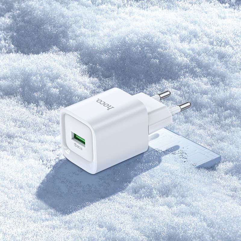 Мережевий зарядний пристрій з кабелем HOCO C145A Charm single port QC3.0 charger set(Type-C) White