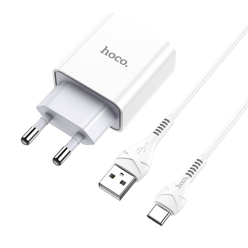 Мережевий зарядний пристрій HOCO C81A Asombroso single port charger set(Type-C) White