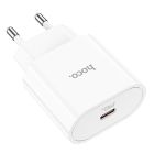 Мережевий зарядний пристрій HOCO C94A Metro single port PD20W charger set(Type-C to Type-C) White