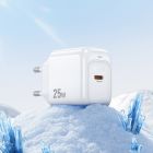 Мережевий зарядний пристрій з кабелем HOCO CS53A Surplus single port PD25W charger set(C to C) White