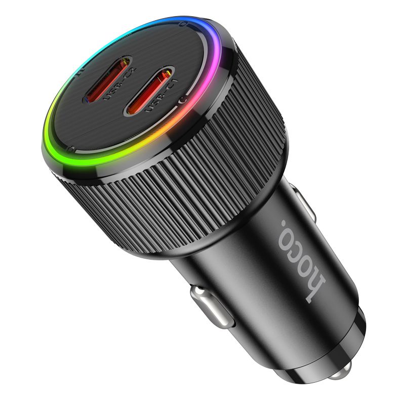 Автомобільний зарядний пристрій HOCO NZ14B Guerrero PD50W(2C) car charger Black