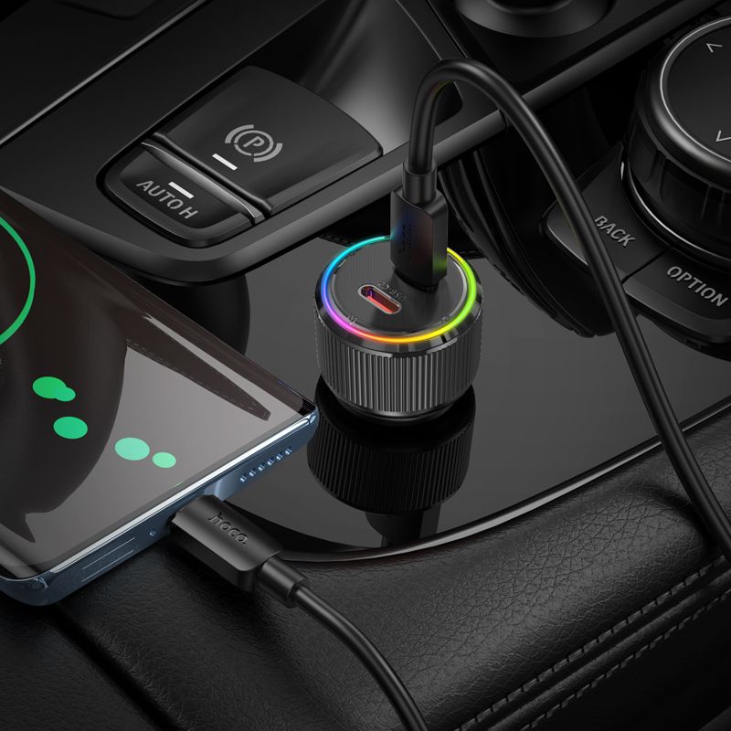 Автомобільний зарядний пристрій HOCO NZ14B Guerrero PD50W(2C) car charger Black