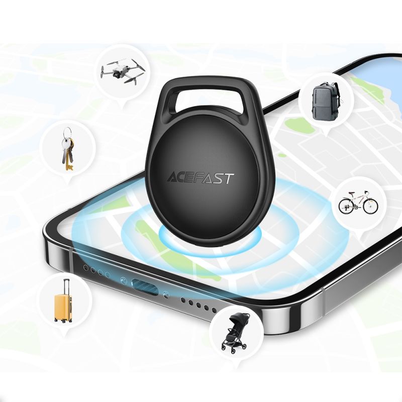Трекер ACEFAST S2 button type positioning device single Black