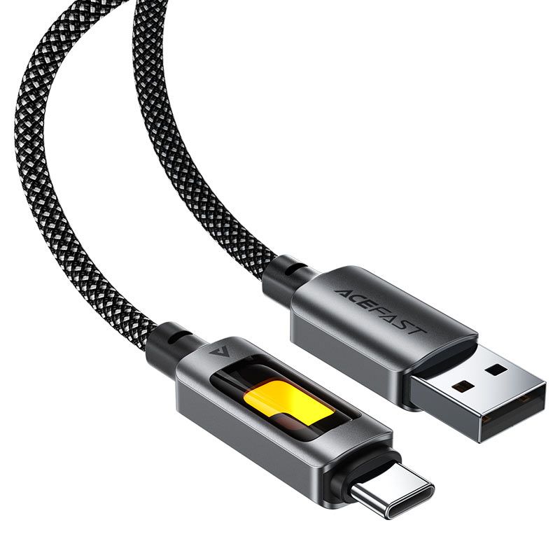 Кабель ACEFAST C21-04 USB-A to USB-C fantasy color series braided Charging data cable Black