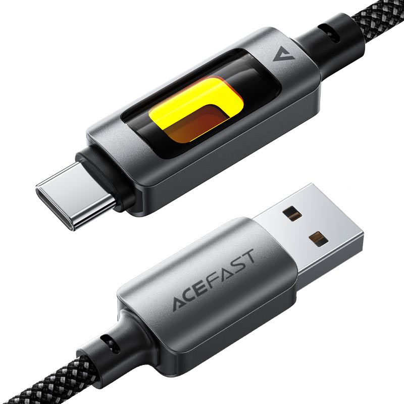 Кабель ACEFAST C21-04 USB-A to USB-C fantasy color series braided Charging data cable Black