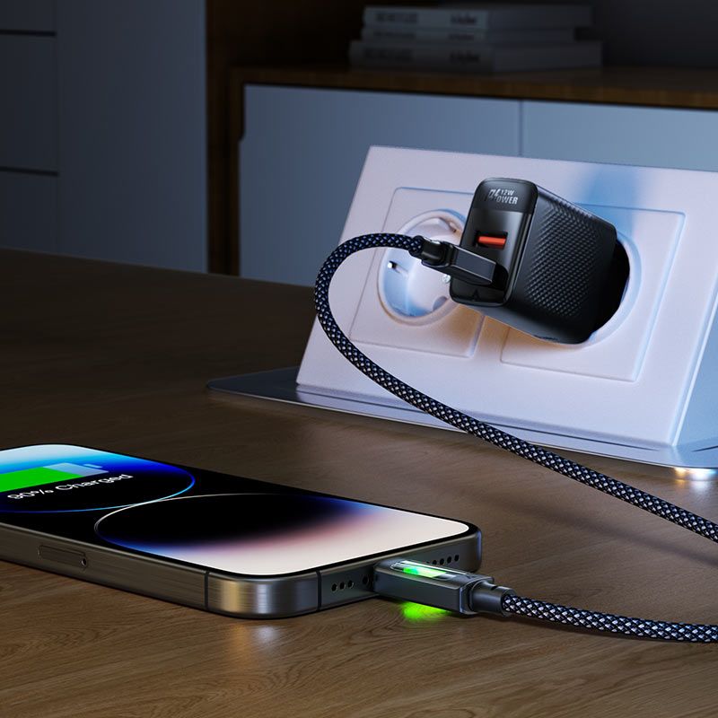 Кабель ACEFAST C21-04 USB-A to USB-C fantasy color series braided Charging data cable Black