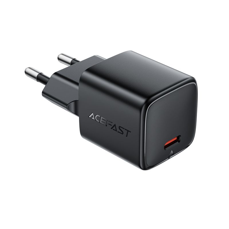 Мережевий зарядний пристрій ACEFAST A117 PD20W mini GaN USB-C fast charger Black