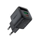 Мережевий зарядний пристрій ACEFAST A116 PD35W GaN charger (USB-A+USB-C) with digital display Black