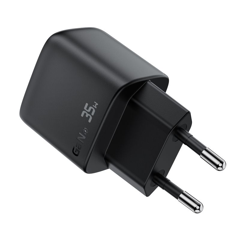 Мережевий зарядний пристрій ACEFAST A116 PD35W GaN charger (USB-A+USB-C) with digital display Black