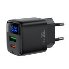 Мережевий зарядний пристрій ACEFAST A116 PD35W GaN charger (USB-A+USB-C) with digital display Black