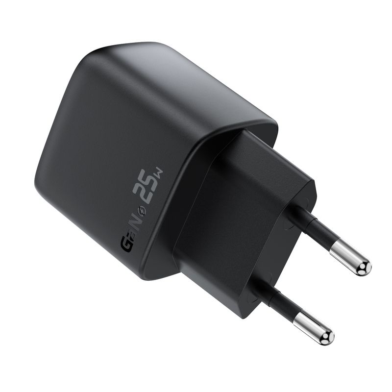 Мережевий зарядний пристрій ACEFAST A114 PD25W GaN charger (USB-A+USB-C) with digital display Black