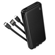 Зовнішній акумулятор BOROFONE BJ79 Clever power bank with 3 cables(10000mAh) Black