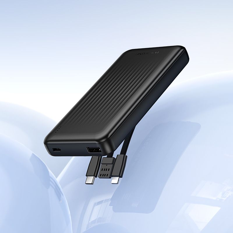Зовнішній акумулятор BOROFONE BJ79 Clever power bank with 3 cables(10000mAh) Black