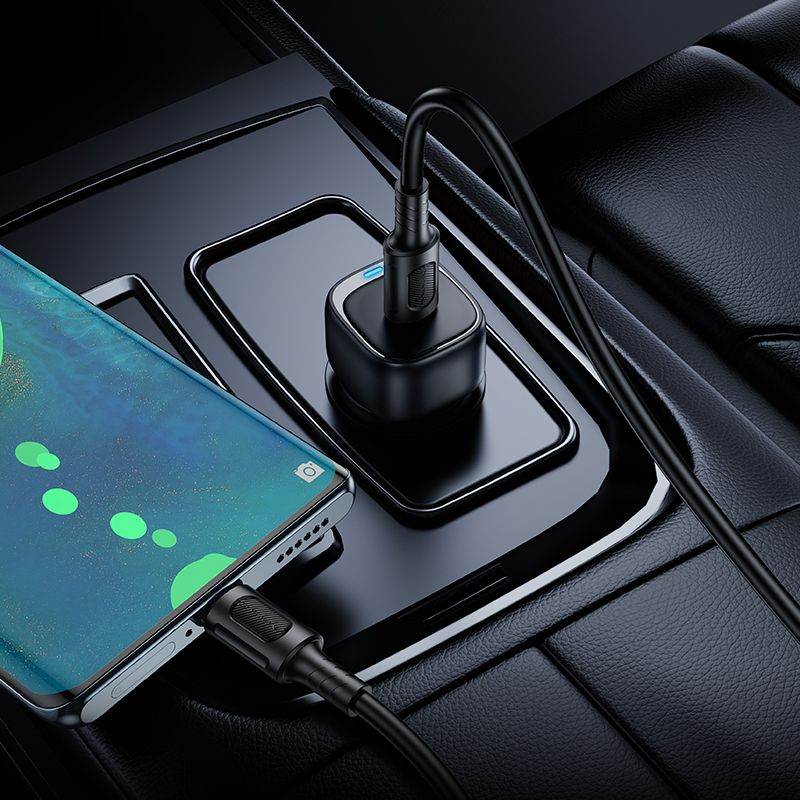 Автомобільний зарядний пристрій BOROFONE BZ34A Cloud single port PD20W car charger Black