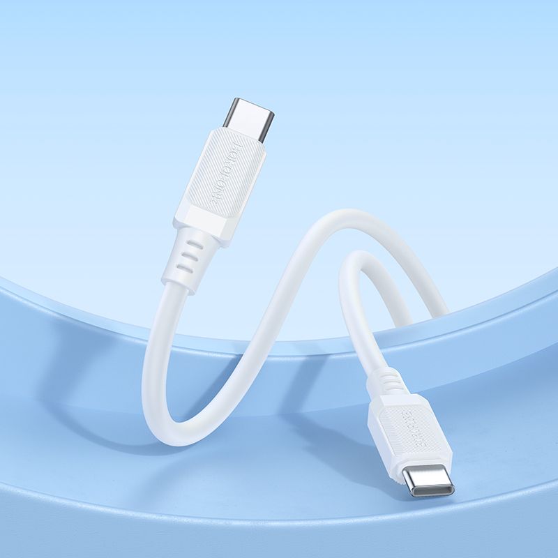 Кабель BOROFONE BX115 Lotto 60W silicone charging data cable C to C White
